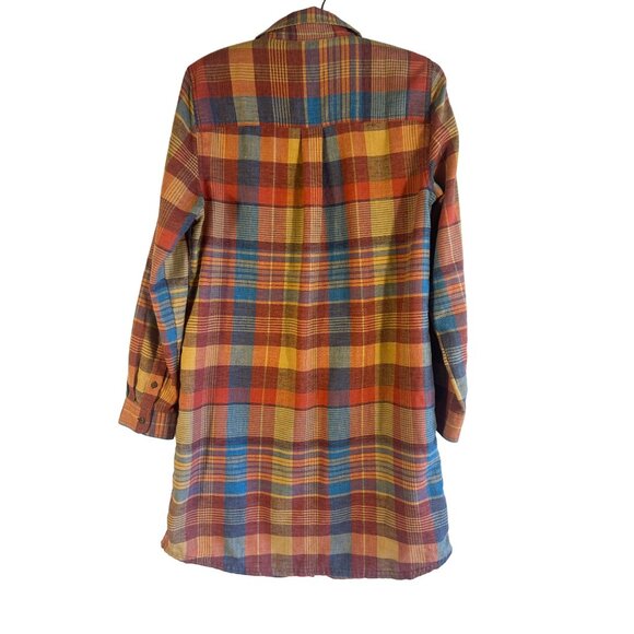 Toad&Co Women's Fall M Plaid Button Down Shirt Dress Belted READ - Picture 6 of 10